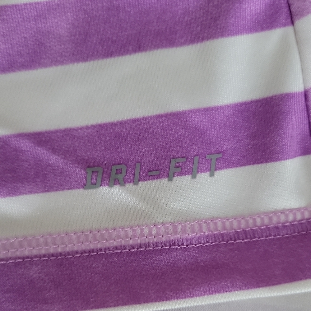 Nike Lavender and White Striped Tank Top Size L Dri-Fit Athletic Top Workout - Picture 6 of 9